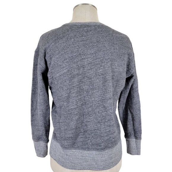 J Crew Sweatshirt Women Size S Geometric Crew Neck Drop Shoulder Oversized Gray - Picture 7 of 14